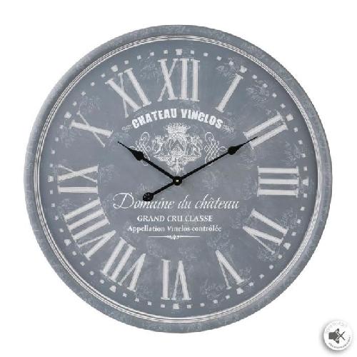 Horloge gravee - O 52 cm - Gris