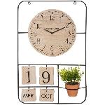 Horloge H52 Camille calendrier et plante art - Naturel clair