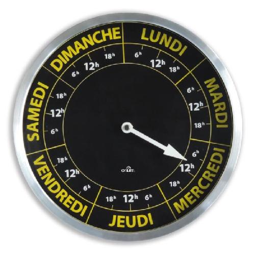 Horloge ORIUM Contraste Hebdo - O30 cm - Repere temporelle de la semaine - Quartz avec mouvement specifique 7 jours