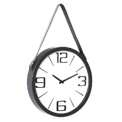 Horloge ronde - Metal et plastique - O 38 x epaisseur 6 cm - Noir