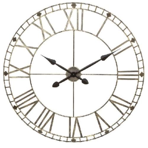 Horloge vintage en metal - O77 cm - Gris fonce