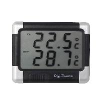 Horloges et Thermometres auto Thermometre interieur exterieur noir argent