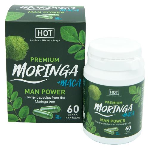 Stimulants pour homme HOT BIO Moringa pur + Maca Man Power 60 capsules