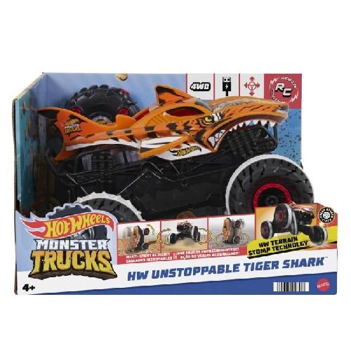 Vaisseau Spatial Miniature Hot Wheels-Monster Trucks-L'Inarretable Tiger Shark-Vehicule RC HGV87