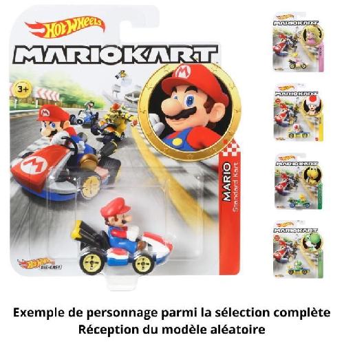 Univers Miniature - Habitation Miniature - Garage Miniature Hot Wheels - Véhicule Mario Kart (modele aléatoire) - Petite Voiture  - 3 ans et + GBG25