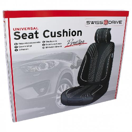 Housse De Siege - Couvre Siege Housse De Siege 1pc Pvc 6mm Noir Surpiqures Blanches - Swiss Drive