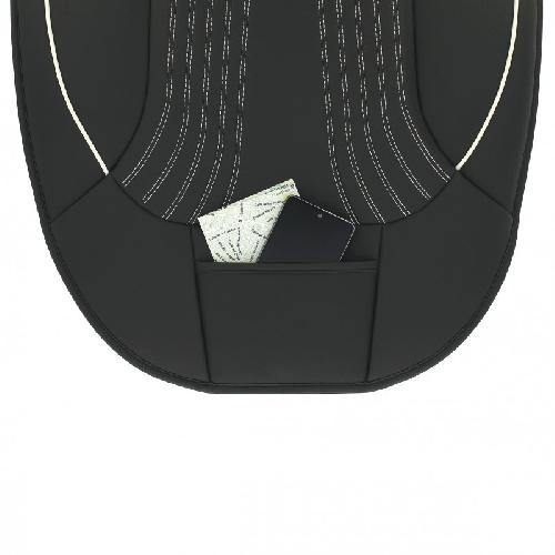 Housse De Siege - Couvre Siege Housse De Siege 1pc Pvc 6mm Noir Surpiqures Blanches - Swiss Drive