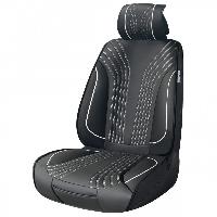 Housse De Siege - Couvre Siege Housse De Siege 1pc Pvc 6mm Noir Surpiqures Blanches - Swiss Drive