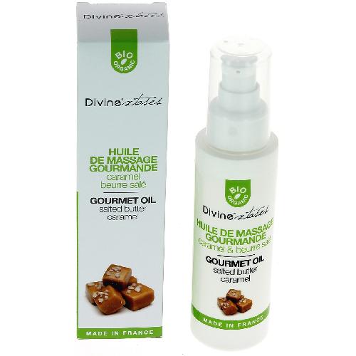 Huile de Massage Bio Saveur Caramel Beurre Sale - 100 ml