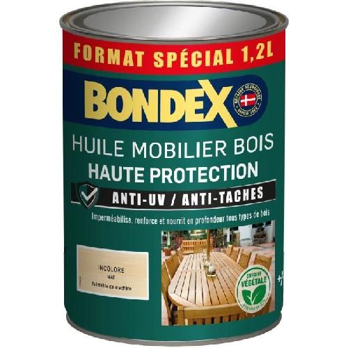 Peinture - Vernis - Traitement (lasure - Effets Decoratifs) Huile mobilier incolore - BONDEX - 441376 - Mat - 1.2 L