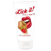 Huiles de massage Lick it! Gel de Massage Erotique Fraise 50 ml