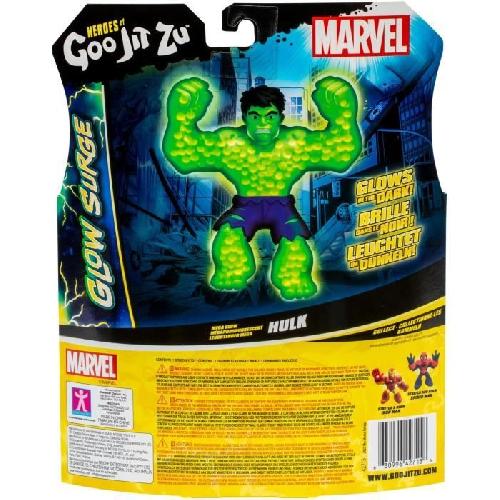 Figurine Miniature - Personnage Miniature Hulk Glow Surge 11cm - HERoeS OF GOO JIT ZU - MARVEL - Figurine lumineuse et extensible