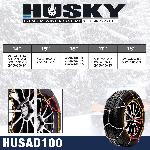 Chaine Neige - Chaussette HUSA100 - 2 Chaines a neige 9mm compatible avec pneu 14 15 16 17 18 pouces - Husky Advance
