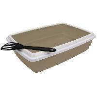 Hygiene Litiere Dejections Bac a litiere avec rebord + Pelle - AIME - Pour chat - Violet - 44 x 34 x 11 cm