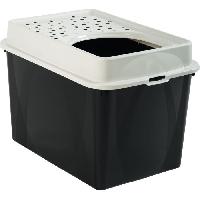 Hygiene Litiere Dejections Maison de toilette TOP 50l - Noire (PP Recyclé) - 57.2 x 39.3 x 40.4 cm