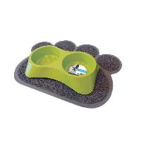 Hygiene Litiere Dejections MPETS Tapis sortie maison de toilette Paw - Pour chat - 60x45cm - Gris