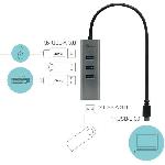 Adaptateur Audio - Video i-tec - USB-C Métal 4-Port USB HUB