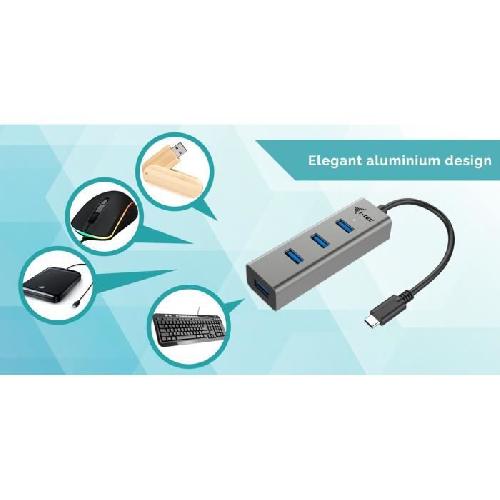 Adaptateur Audio - Video i-tec - USB-C Métal 4-Port USB HUB