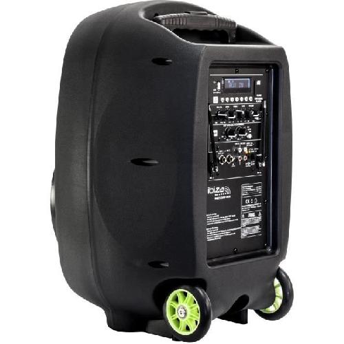 IBIZA PORT12VHF-MKII - Systeme enceinte de sonorisation portable autonome 12?-30 cm avec USB. Bluetooth et 2 micros VHF - Noir