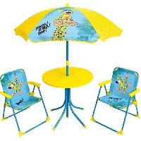 Imagination Salon de jardin pour enfants - FUN HOUSE - MARSUPILAMI - Jaune - 2 chaises pliantes - Parasol