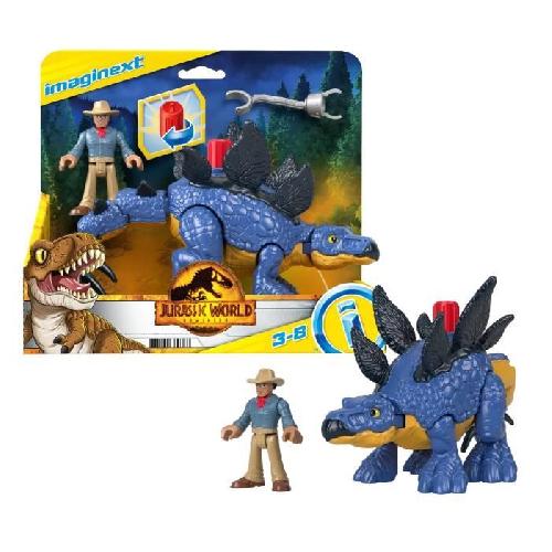 Figurine Miniature - Personnage Miniature Imaginext-Jurassic World-Stégosaure et le Dr Grant GVV64