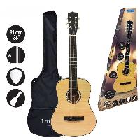 Imitation Instrument Musique Guitare Acoustique en bois - 91 cm avec housse de transport