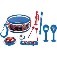 Imitation Instrument Musique Lexibook - Set Musical Spider-Man - 7 instruments - Rangement dans le tambour