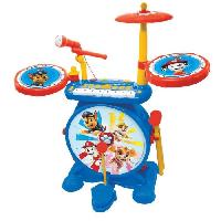 Imitation Instrument Musique Pat' Patrouille - Batterie Électronique pour enfant - Lumineuse - Complete 3 en 1 - Clavier. cymbales et tabouret - LEXIBOOK