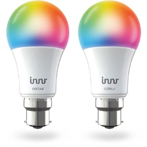 Ampoule Intelligente INNR Ampoule connectee B22 - ZigBee 3.0 - Pack de 2 ampoules Multicolor + Blanc reglable - 1800K a 5600K Intensite reglable.