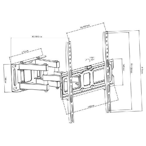 Fixation Tv - Support Tv - Support Mural Pour Tv INOTEK MOOV 3265.2 Support mural universel orientable et inclinable pour écrans plats de 32'' a 65'' (82 cm a 165 cm)