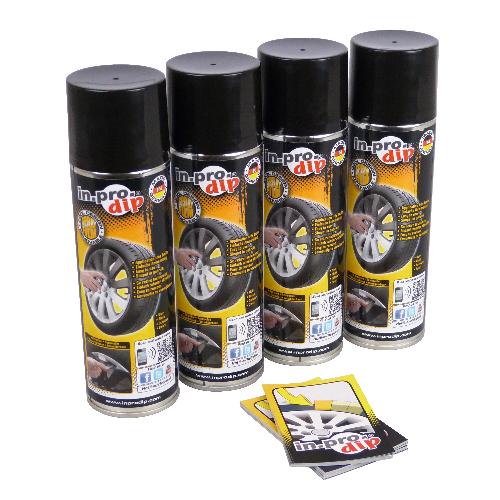 Peinture Auto InproDip Vert - Film compatible avec jantes - box compatible avec 4 Jantes - 4x300ml - similaire PlastiDip