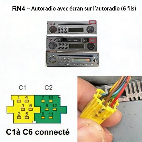 X Commande au volant de Roger Interface Commande au volant 42SRN004 compatible avec Renault 98-05 Tunerlist sans ecran deporte Centrale seule