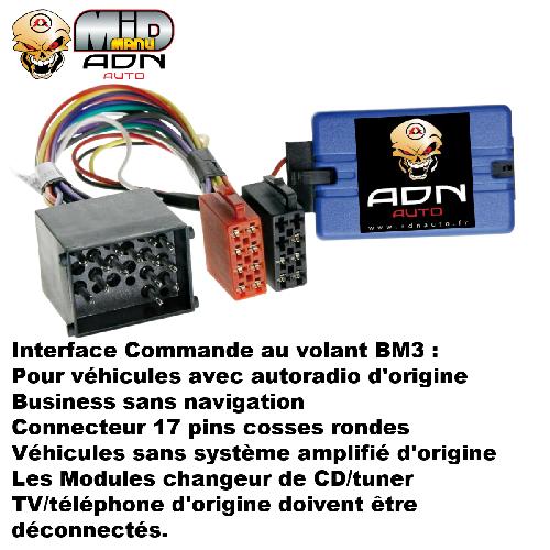 Commande au volant Sans Lead Interface Commande au volant BM3.U compatible avec BMW 94-08 Universelle - BM3U