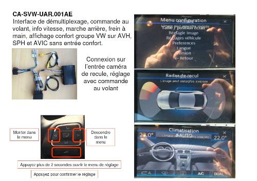 Commande au volant Pioneer Interface commande au volant compatible avec Seat Skoda VW equivalent CA-SVW-UAR.001AE