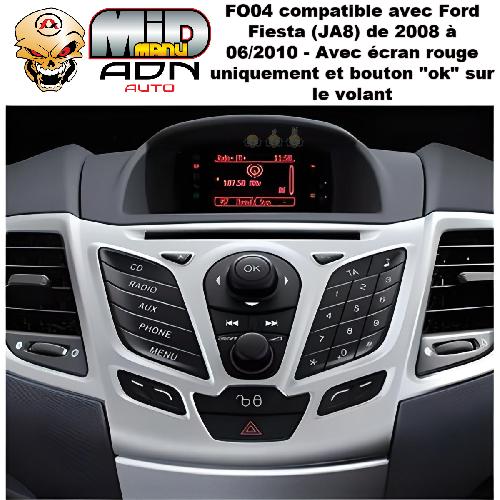 Commande au volant Alpine Interface Commande au volant FO4A compatible avec Ford Fiesta 08-10 Ecran rouge Alpine