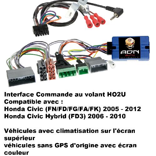 Commande au volant Sans Lead Interface Commande au volant HO2.U compatible avec Honda Civic 05-12 Sans nav. Universelle HO2U