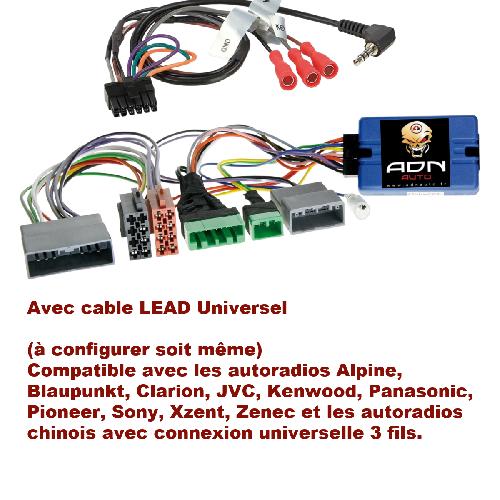 Commande au volant Sans Lead Interface Commande au volant HO2.U compatible avec Honda Civic 05-12 Sans nav. Universelle HO2U