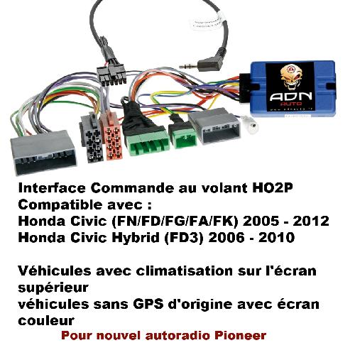 Commande au volant Pioneer Interface Commande au volant HO2P compatible avec Honda 05-12 Sans nav. Pioneer Sony