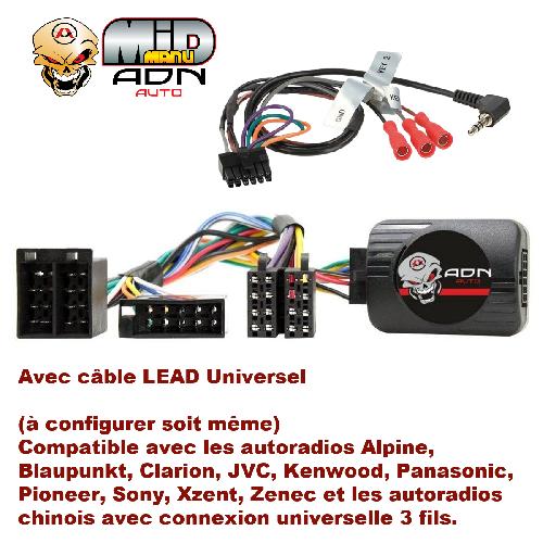 Commande au volant Universelle Interface Commande au volant RN1U compatible avec Renault 88-97 Voir Liste - Universelle -Cd