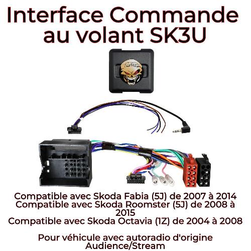 Commande au volant Universelle Interface Commande au volant SK3U - ADNAuto - Compatible avec Skoda 04-15 - Voir liste