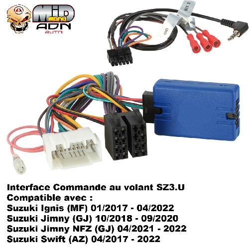 Commande au volant Sans Lead Interface Commande au volant SZ3.U compatible avec Suzuki Ignis Swift Jimny 2017-2022 Centrale seule SZ3U