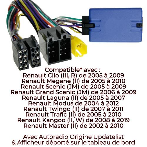 Commande au volant Universelle Interface Commande volant 42SRN005 compatible avec Renault Updatelist Ecran deporte - Centrale seule