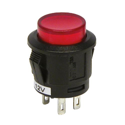 Interrupteur - Actionneur - Pulseur Interrupteur a pression Rouge 12V 20A D18mm - bouton rouge D12mm