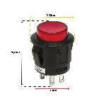 Interrupteur - Actionneur - Pulseur Interrupteur a pression Rouge 12V 20A D18mm - bouton rouge D12mm