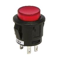 Interrupteur - Actionneur - Pulseur Interrupteur a pression Rouge 12V 20A D18mm - bouton rouge D12mm