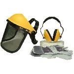 Casque - Casque Anti-bruit - Bouchon JARDIN PRATIQUE Kit de protection OZAKI - Ecran grillage relevable + lunettes de securite + casque anti-bruit ajustable et gants