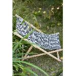 Chaise Longue - Transat - Bain De Soleil JARDIN PRIVE Chilienne matelassee Fjord - Toile amovible - Structure en bois - Noir et blanc