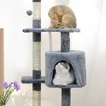 Arbre A Chat JASPER Arbre a chat gris 40 x 40 x 114 cm -3 plateformes. 1 niche. poteaux a griffer