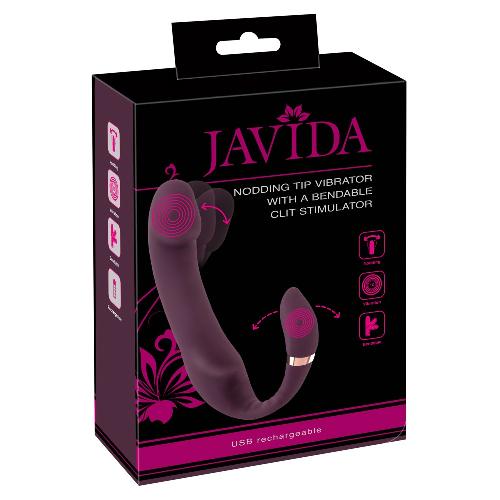 Vibromasseurs Javida Vibromasseur a pointe hochant la tete avec stimulation du clitoris pliable