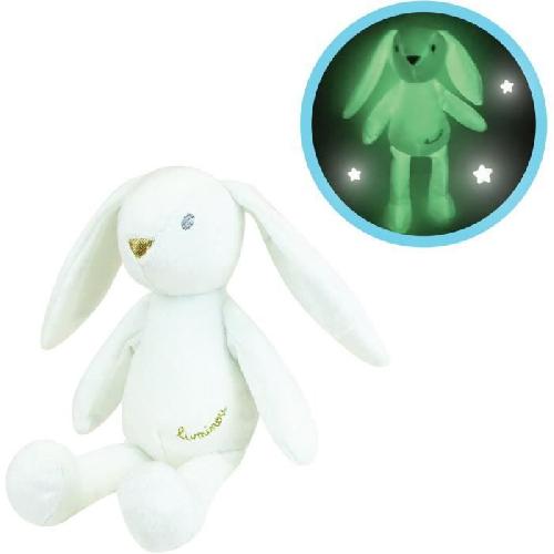 Peluche JEMINI Luminou Lapin blanc Peluche lumineuse naturelle fonctionne sans pile+/- 20 cm